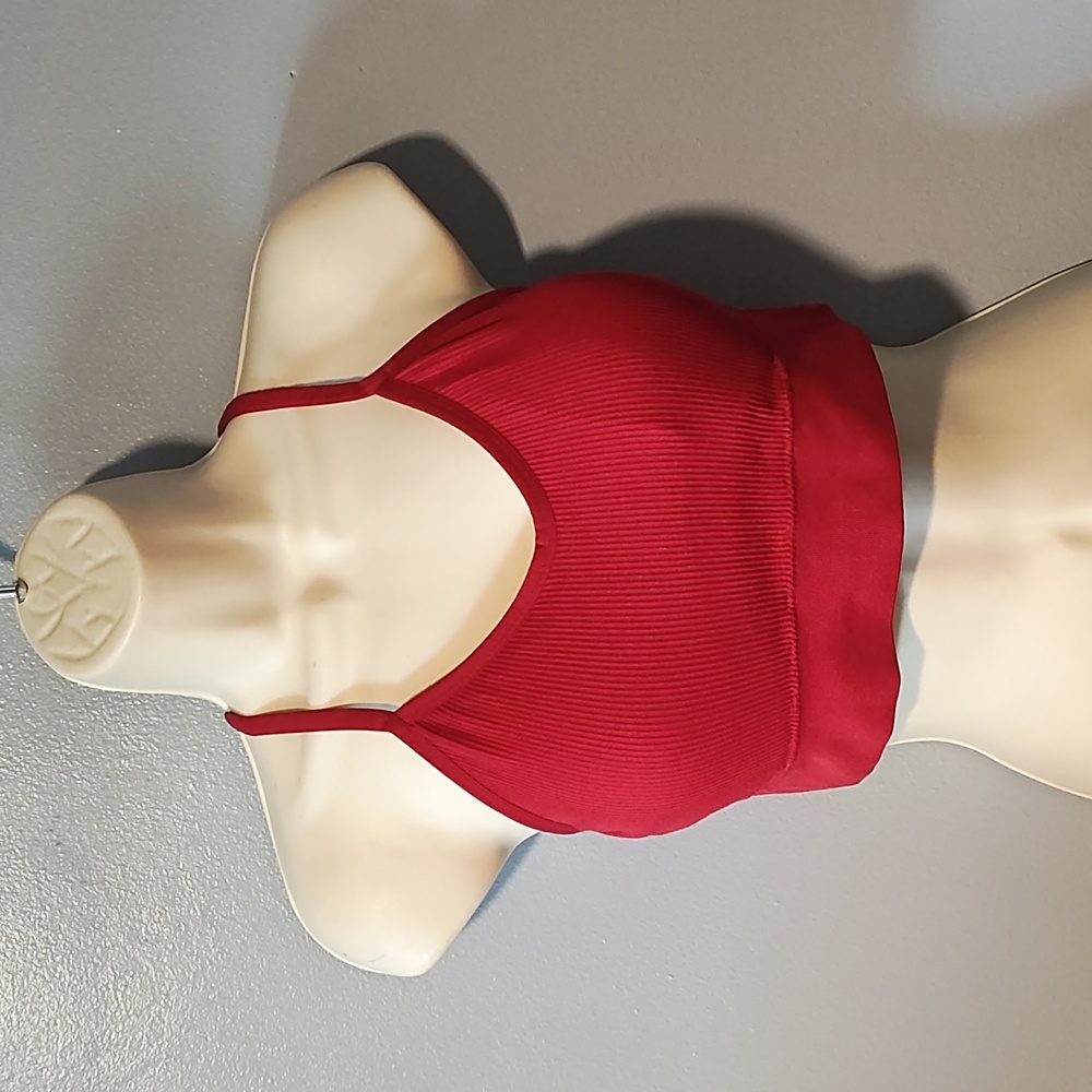 Maurices Red Ribbed Crop Top